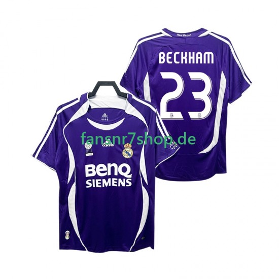 Real Madrid fußball trikot Beckham 23 2007 Herren Auswärts Retro 2006 Kurzarm