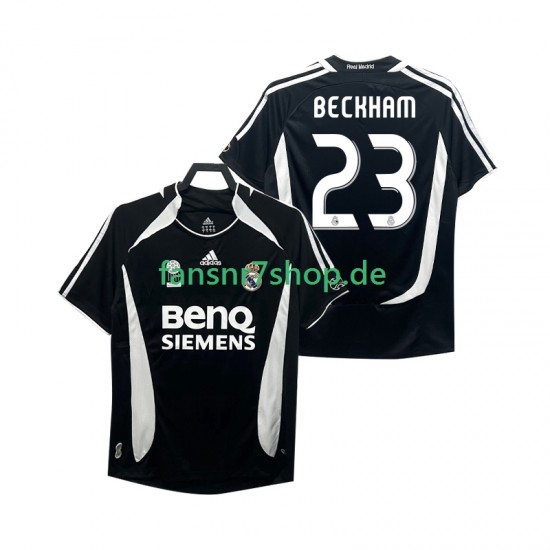 Real Madrid fußball trikot Beckham 23 2007 Herren Ausweich Retro 2006 Kurzarm