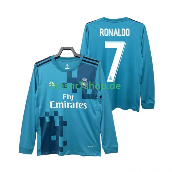 Real Madrid fußball trikot CRISTIANO RONALDO 7 2017 2018 Herren Ausweich Retro Langarm