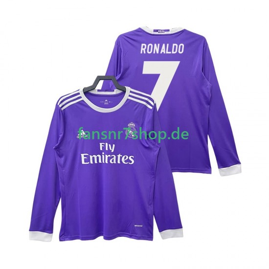 Real Madrid fußball trikot Cristiano Ronaldo 7 2016 2017 Herren Auswärts Retro Langarm