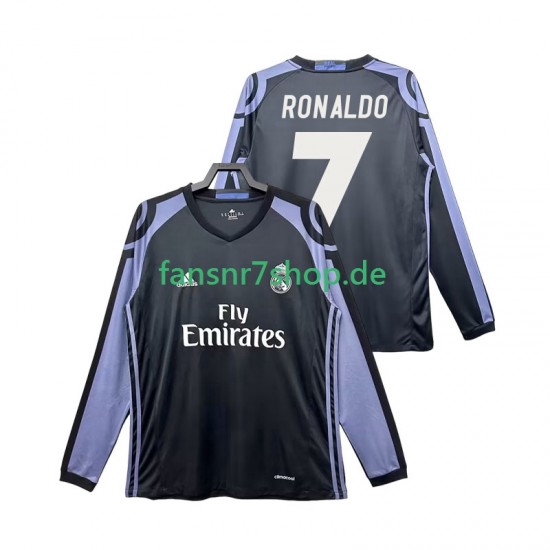 Real Madrid fußball trikot Cristiano Ronaldo 7 2016 2017 Herren Ausweich Retro Langarm