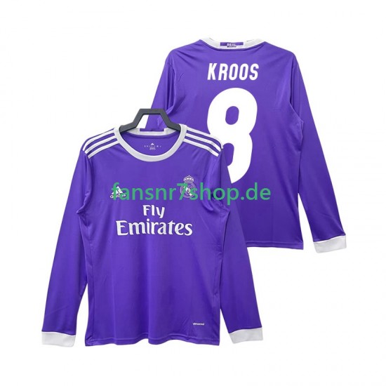 Real Madrid fußball trikot KROOS 8 2016 2017 Herren Auswärts Retro Langarm