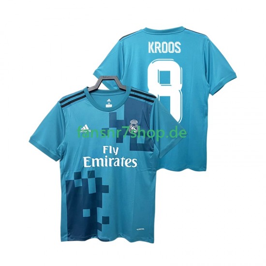 Real Madrid fußball trikot KROOS 8 2017 2018 Herren Ausweich Retro Kurzarm