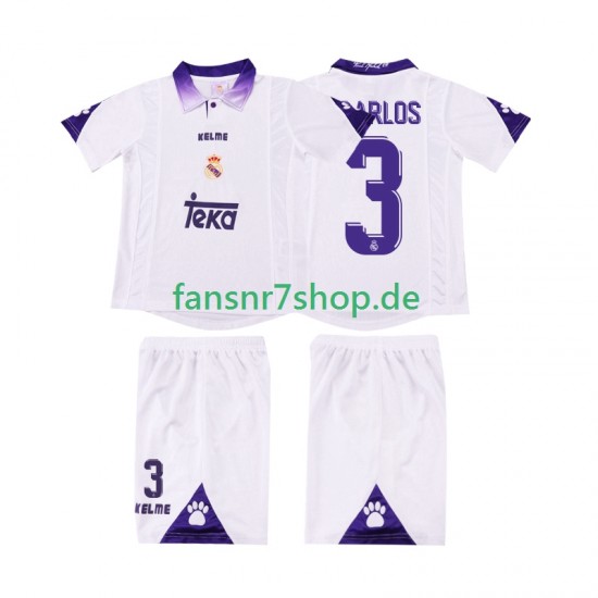 Real Madrid fußball trikot R CARLOS 3 1997 1998 Kinder Heim Retro Kurzarm