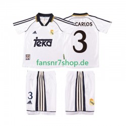 Real Madrid fußball trikot R CARLOS 3 1998 2000 Kinder Heim Retro Kurzarm