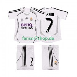 Real Madrid fußball trikot RAUL 7 2007 Kinder Heim Retro 2006 Kurzarm