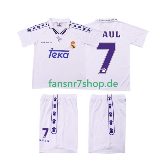 Real Madrid fußball trikot RAUL 7 1996 Kinder Heim Retro 1994 Kurzarm