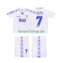 Real Madrid fußball trikot RAUL 7 1996 1997 Kinder Heim Retro Kurzarm