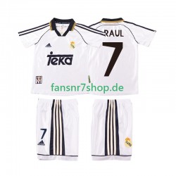 Real Madrid fußball trikot RAUL 7 1998 2000 Kinder Heim Retro Kurzarm