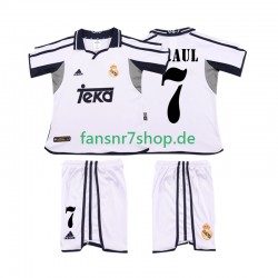 Real Madrid fußball trikot RAUL 7 2001 2002 Kinder Heim Retro Kurzarm