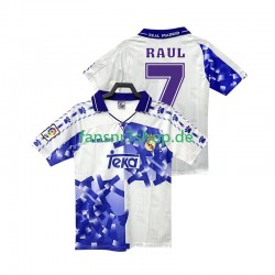 Real Madrid fußball trikot RAUL 7 1996 1997 Herren Ausweich Retro Kurzarm