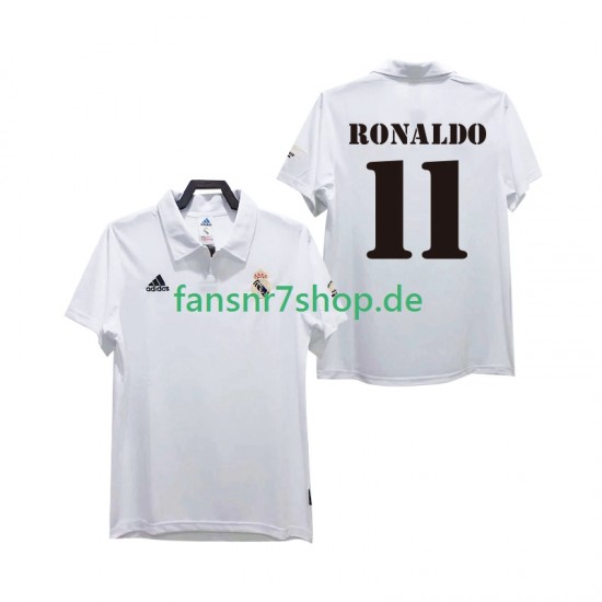 Real Madrid fußball trikot RONALDO 11 2002 2003 Herren Heim Retro Kurzarm