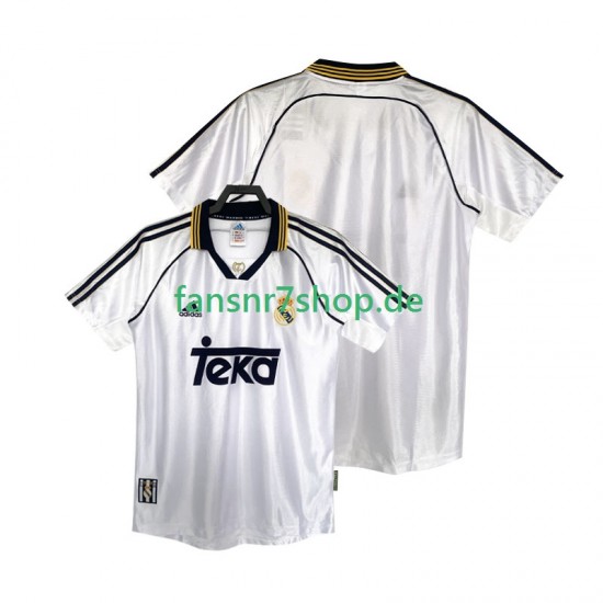 Real Madrid fußball trikot 1998 2000 Herren Heim Retro Kurzarm