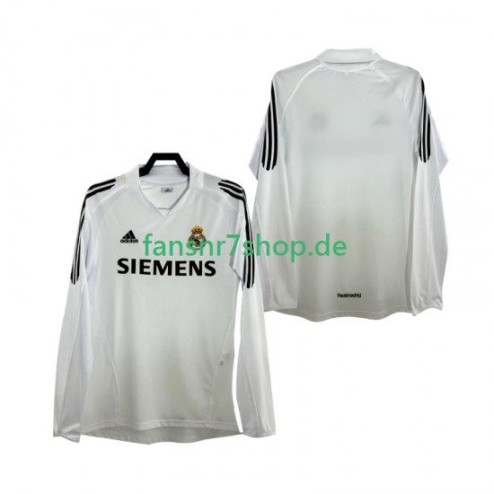 Real Madrid fußball trikot 2005 Herren Heim Retro 2006 Langarm