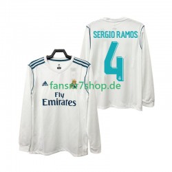 Real Madrid fußball trikot SERGIO RAMOS 4 2017 2018 Herren Heim Retro Langarm