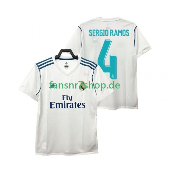 Real Madrid fußball trikot SERGIO RAMOS 4 2017 2018 Herren Heim Retro Kurzarm