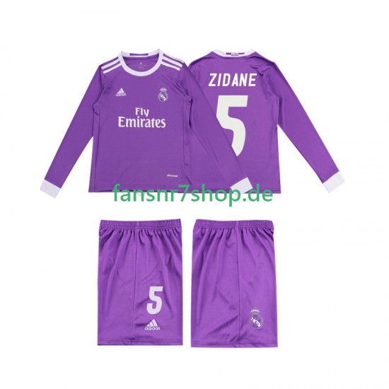 Real Madrid fußball trikot ZIDANE 5 2016 Kinder Auswärts Retro Langarm