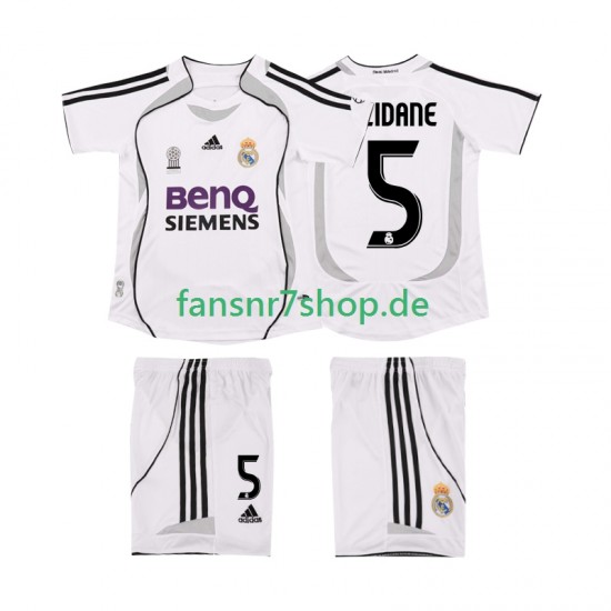 Real Madrid fußball trikot ZIDANE 5 2007 Kinder Heim Retro 2006 Kurzarm