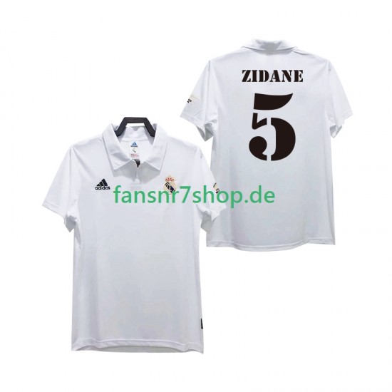 Real Madrid fußball trikot ZIDANE 5 2002 2003 Herren Heim Retro Kurzarm