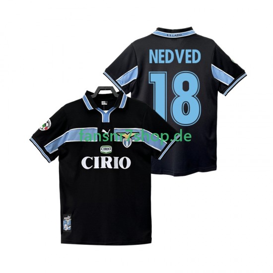 Lazio Rom fußball trikot NEDVED 18 1998 Herren Auswärts Retro 1999 Kurzarm