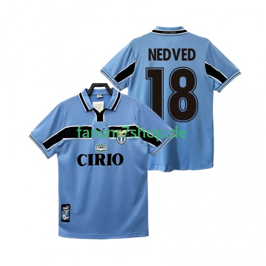 Lazio Rom fußball trikot NEDVED 18 1998 Herren Heim Retro 1999 Kurzarm