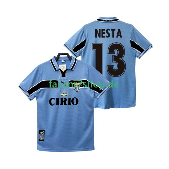 Lazio Rom fußball trikot NESTA 13 1998 Herren Heim Retro 1999 Kurzarm