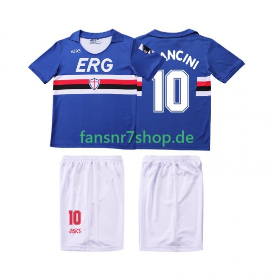 Sampdoria Genua fußball trikot MANCINI 10 1991 Kinder Heim Retro 1990 Kurzarm