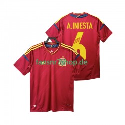 Spanien fußball trikot Andres Iniesta 6 2012 Herren Heim Retro Kurzarm