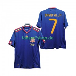 Spanien fußball trikot DAVID VILLA 7 Herren Auswärts Retro 2010 Kurzarm