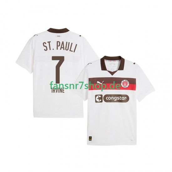 fußball trikot St. Pauli Jackson Irvine 7 Herren Auswärts 2025-2026 Kurzarm