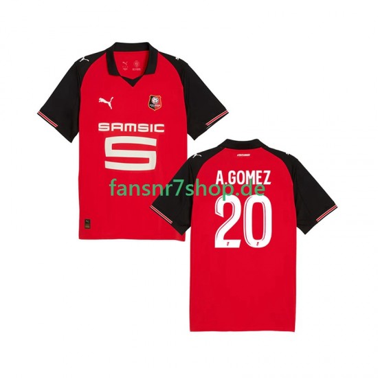 Stade Rennes fußball trikot Andres Gomez 20 Herren Heim 2025-2026 Kurzarm