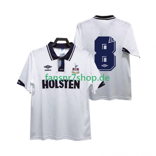 Tottenham Hotspur fußball trikot 8 1991 1993 Herren Heim Retro Kurzarm