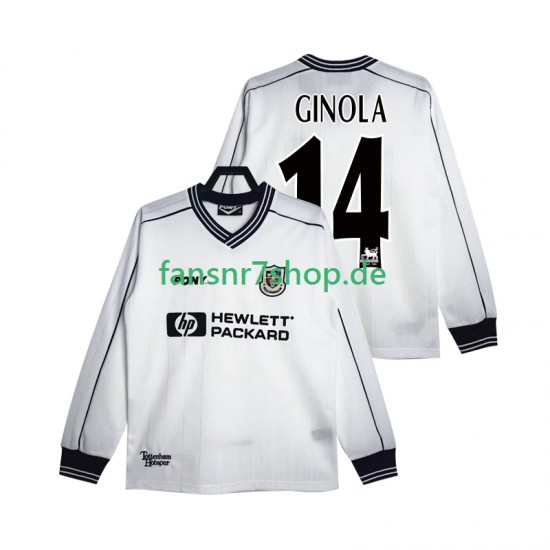 Tottenham Hotspur fußball trikot GINOLA 14 1997 Herren Heim Retro 1999 Langarm