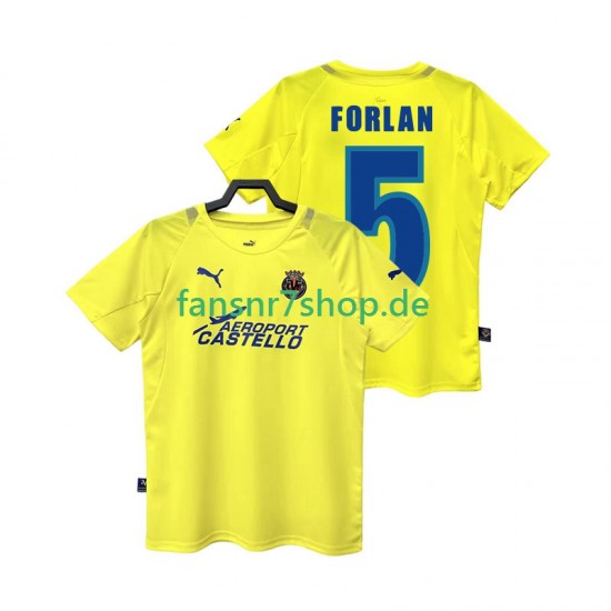 Villarreal CF fußball trikot FORLAN 5 2005 Herren Heim Retro 2006 Kurzarm Villarreal CF fußball trikot FORLAN 5 2005 Herren Heim Retro 2006 Kurzarm