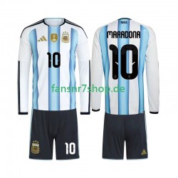Argentinien fußball trikot WM 2026 Maradona 10 Kinder Heim Langarm