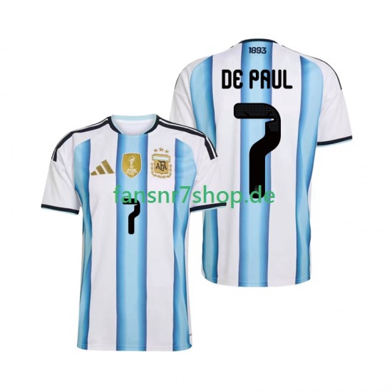 Argentinien fußball trikot WM 2026 Rodrigo De Paul 7 Herren Heim Kurzarm