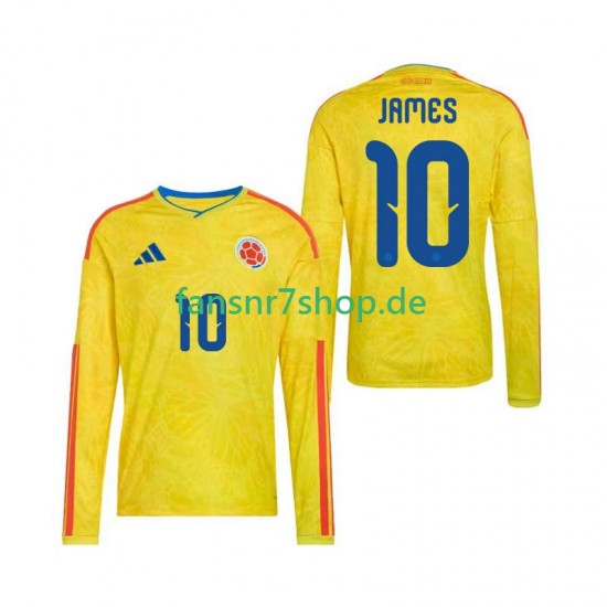 Kolumbien fußball trikot WM 2026 James Rodriguez 10 Herren Heim Langarm