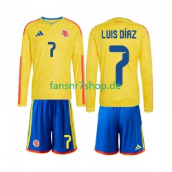 Kolumbien fußball trikot WM 2026 Luis Diaz 7 Kinder Heim Langarm