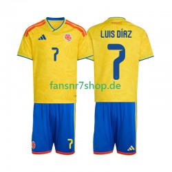 Kolumbien fußball trikot WM 2026 Luis Diaz 7 Kinder Heim Kurzarm