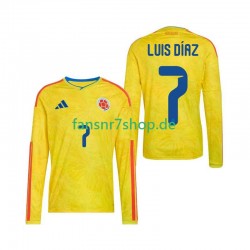 Kolumbien fußball trikot WM 2026 Luis Diaz 7 Herren Heim Langarm