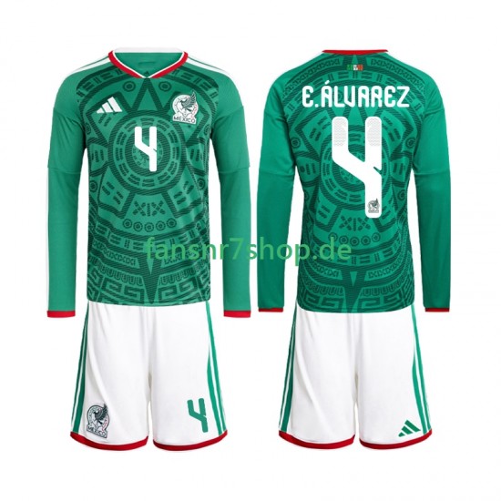 Mexiko fußball trikot WM 2026 Edson Alvarez 4 Kinder Heim Langarm Mexiko fußball trikot WM 2026 Edson Alvarez 4 Kinder Heim Langarm