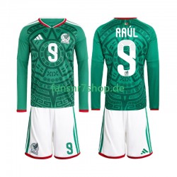 Mexiko fußball trikot WM 2026 Raul Jimenez 9 Kinder Heim Langarm