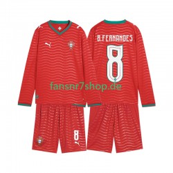 Portugal fußball trikot WM 2026 Bruno Fernandes 8 Kinder Heim Langarm