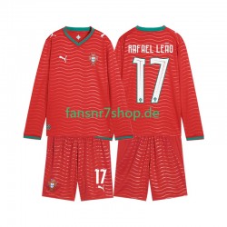 Portugal fußball trikot WM 2026 Rafael Leao 17 Kinder Heim Langarm