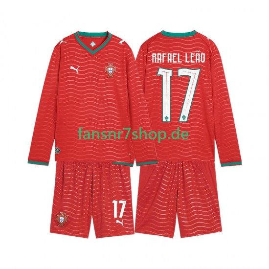 Portugal fußball trikot WM 2026 Rafael Leao 17 Kinder Heim Langarm