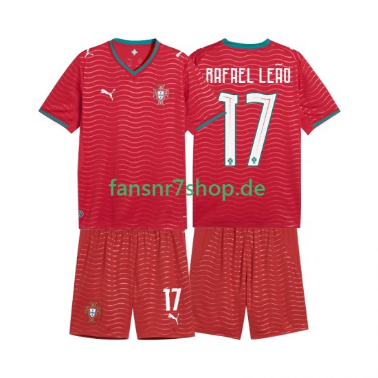 Portugal fußball trikot WM 2026 Rafael Leao 17 Kinder Heim Kurzarm