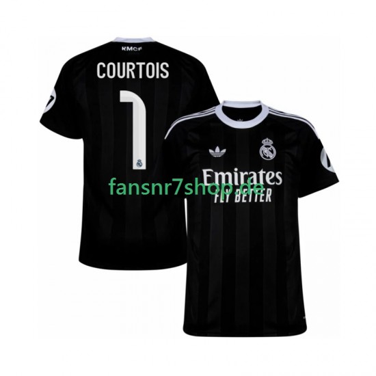 Real Madrid fußball trikot Thibaut Courtois 1 Torhüter Herren Ausweich 2025-2026 Kurzarm