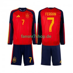 Spanien fußball trikot WM 2026 Ferran Torres 7 Kinder Heim Langarm