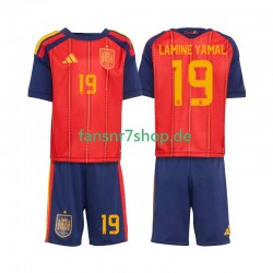 Spanien fußball trikot WM 2026 Lamine Yamal 19 Kinder Heim Kurzarm