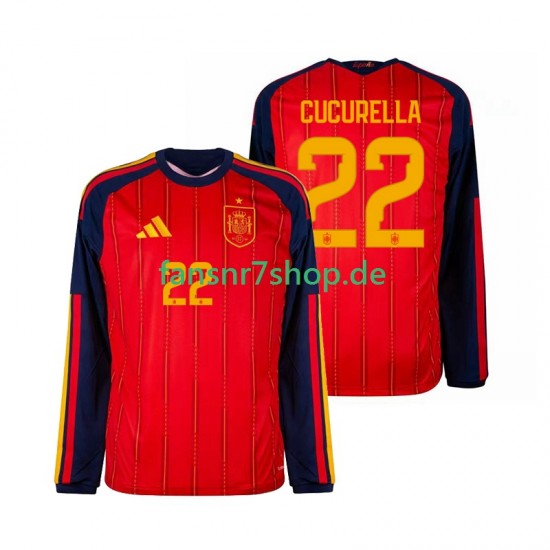 Spanien fußball trikot WM 2026 Marc Cucurella 22 Herren Heim Langarm